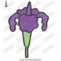 Purple Cute Flower Embroidery Design 02